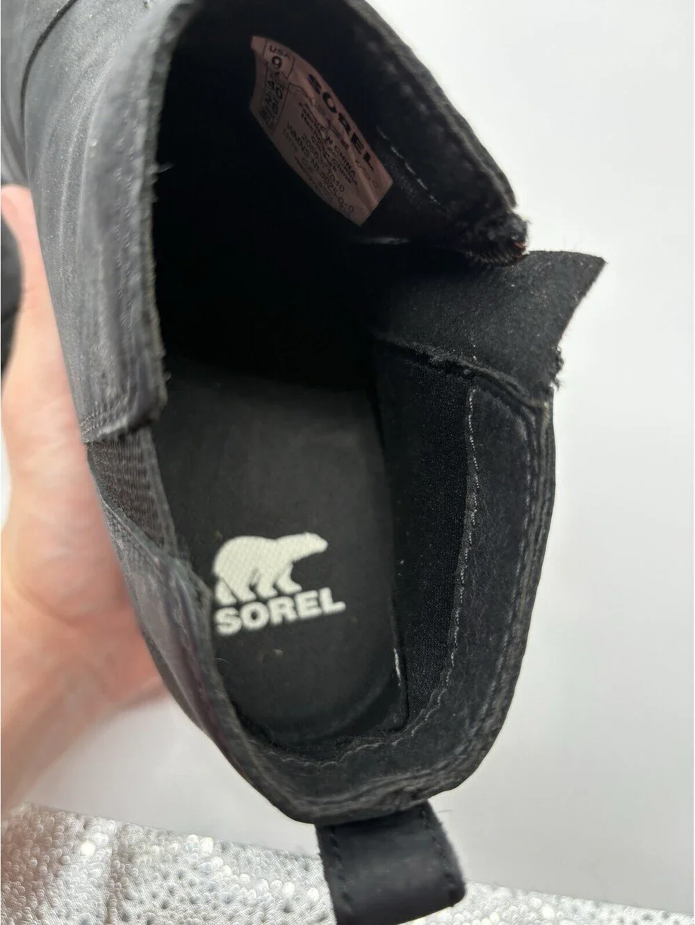 Sorel Women's Evie II Zip Chelsea Boots Waterproof Leather Black Size 9